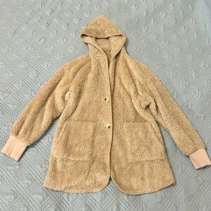 Kids Khaki Colored Teddy Bear Hoodie, Size 150 (12/14), EUC
